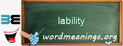 WordMeaning blackboard for lability